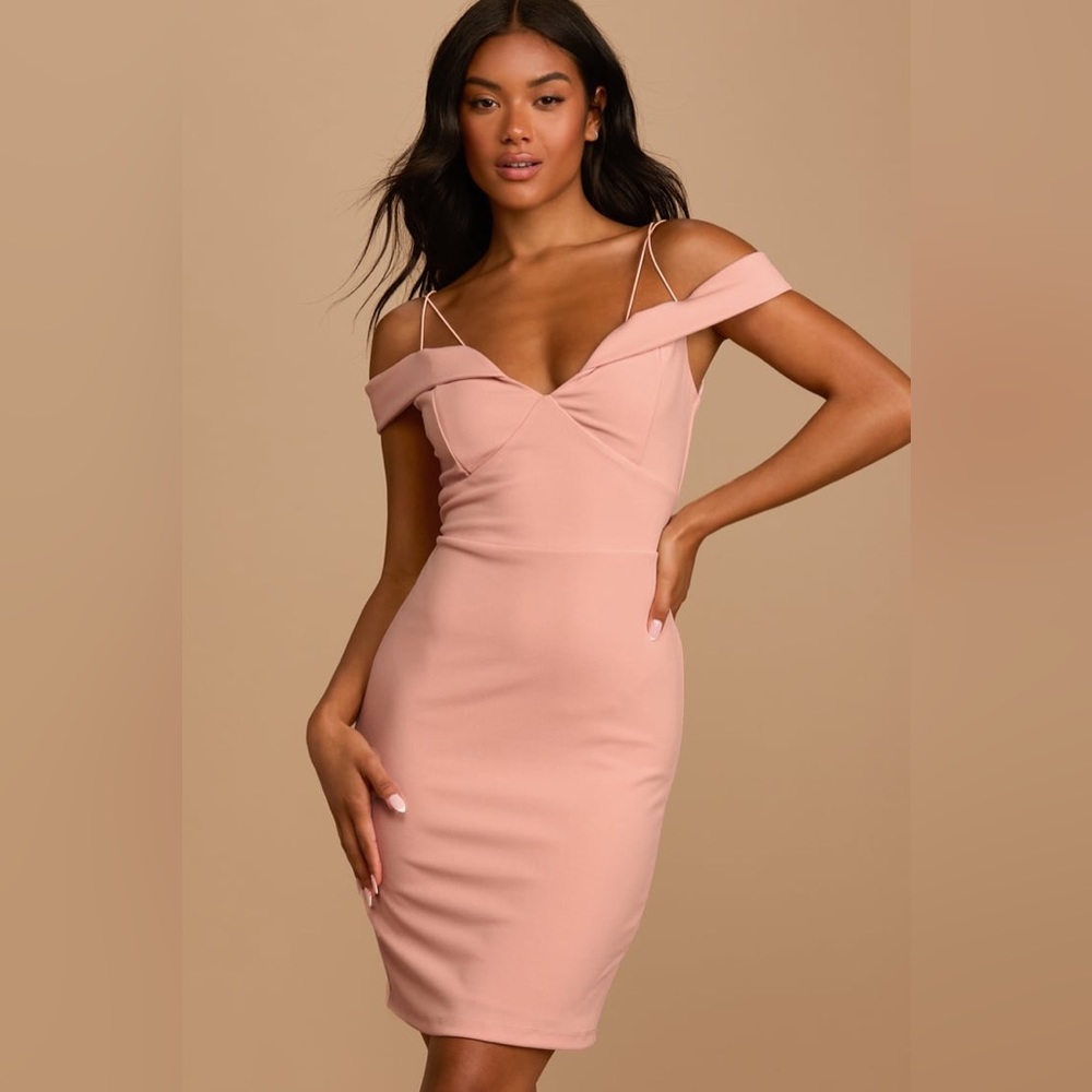 Elegant Pink Off-Shoulder Dress
